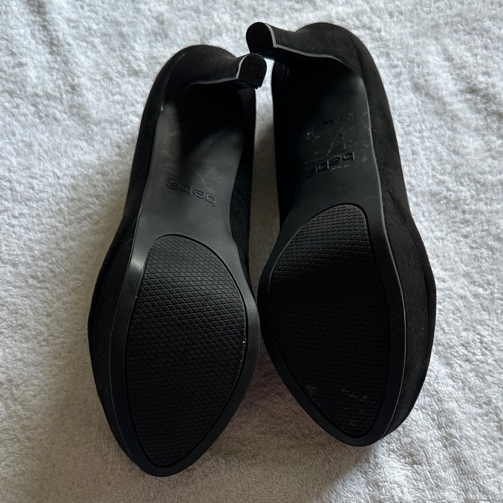 Bebe Amia Black Suede-Like 5” Heels Size 7.5 - Picture 9 of 9